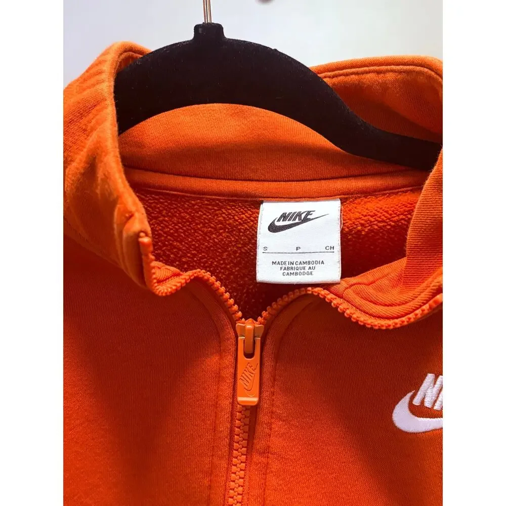 Nike quarter zip pull over orange size small